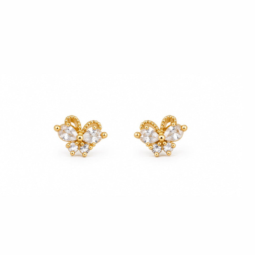Golden Butterfly Studs