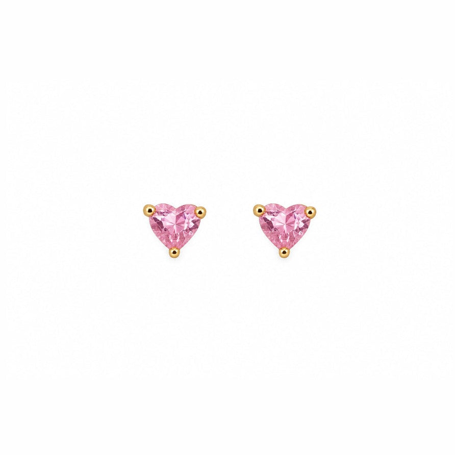 Pink Heart Studs