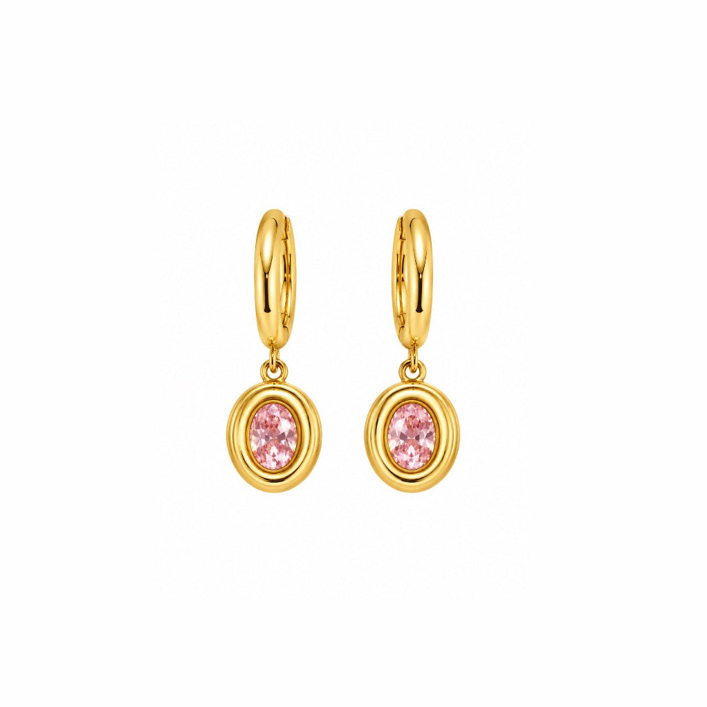 Pink Aura Huggies 10mm