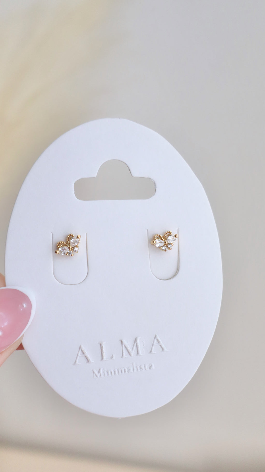 Golden Butterfly Studs