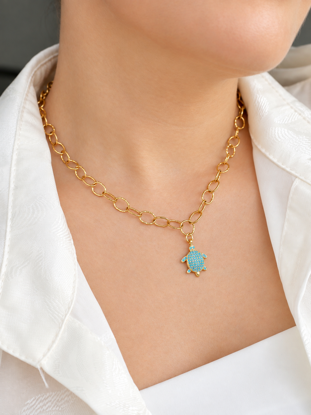 Aqua Turtle Necklace