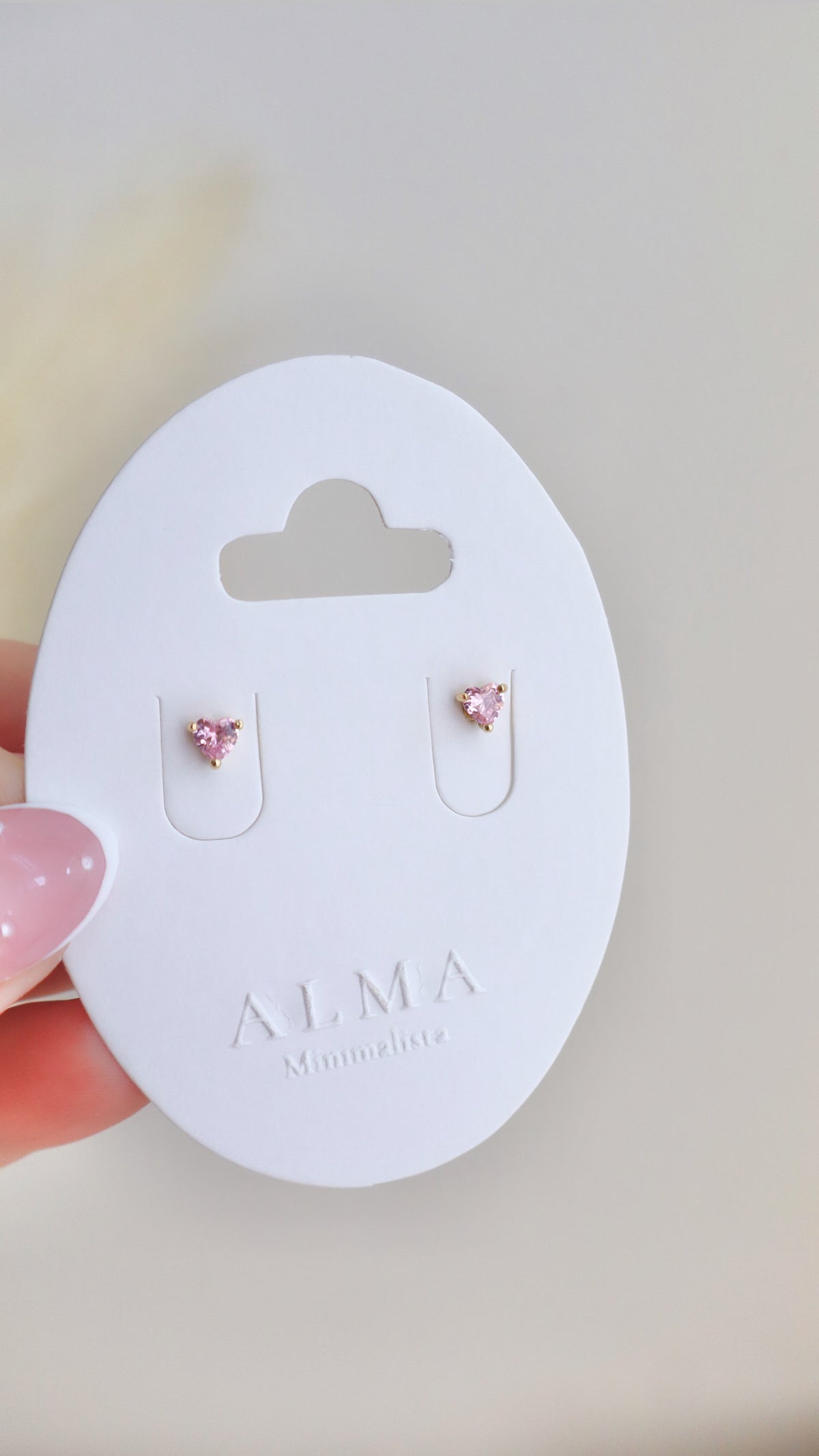 Pink Heart Studs