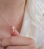 Minimal cross Necklace