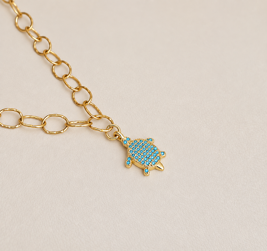 Aqua Turtle Necklace